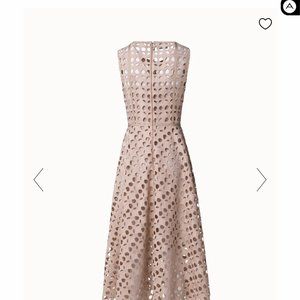 Circle Cutout Sleeveless Midi Dress AKRIS PUNTO - Size 8 Sand /light beige color